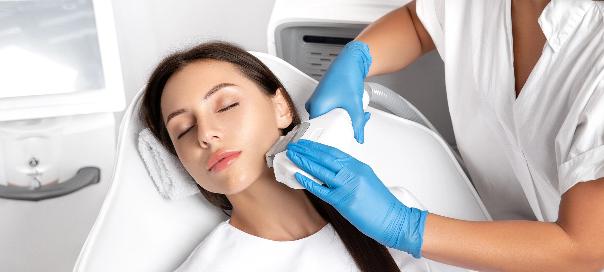 girl getting ipl skin tightening treatment